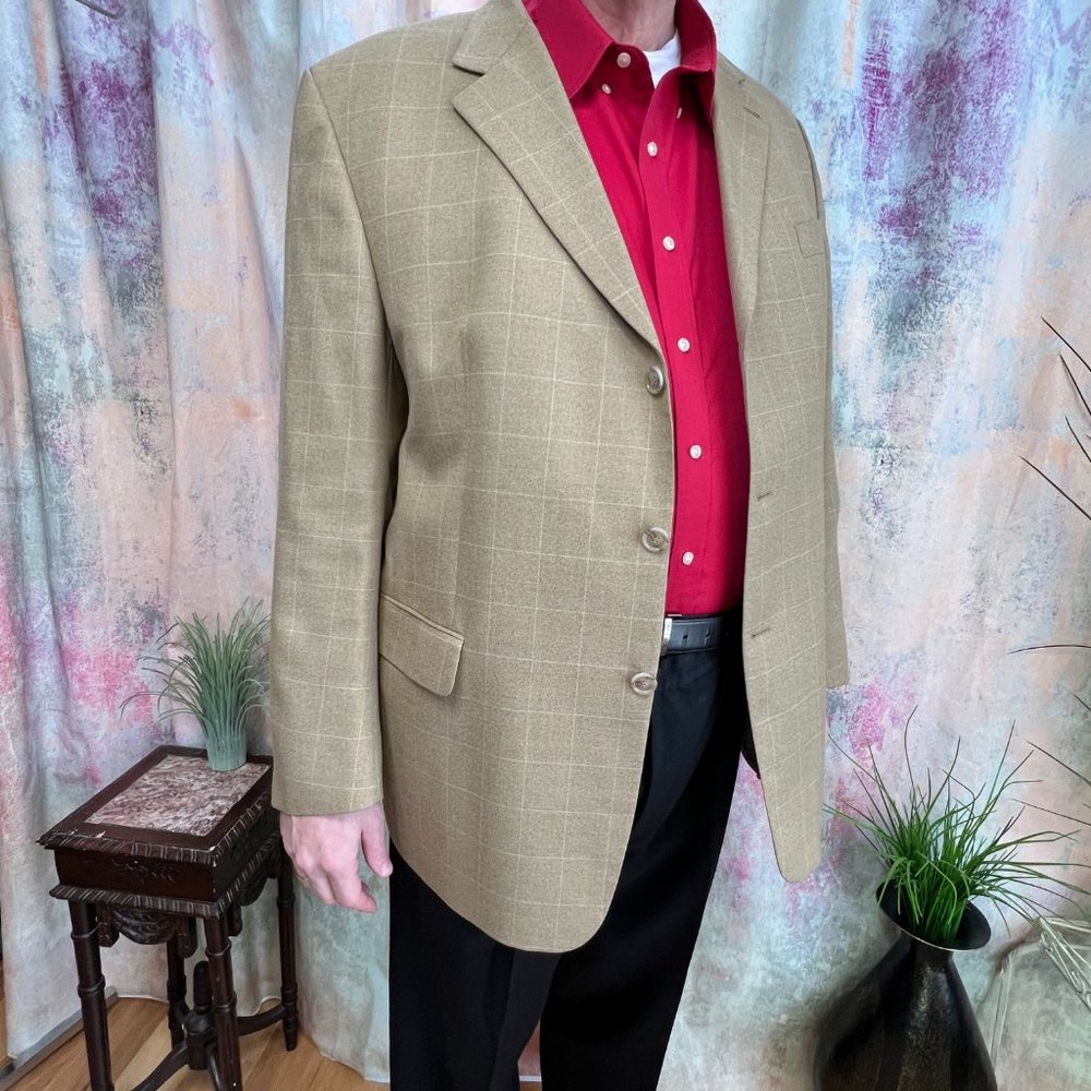 📌Carl Gross Big & Tall Caramel Business Jacket  Virgin Wool Blend from Germany